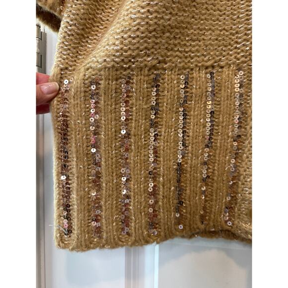 Anthropologie Maeve Layered Sparkle Wool Blend Sweater Mini Dress Size Medium - Picture 8 of 11